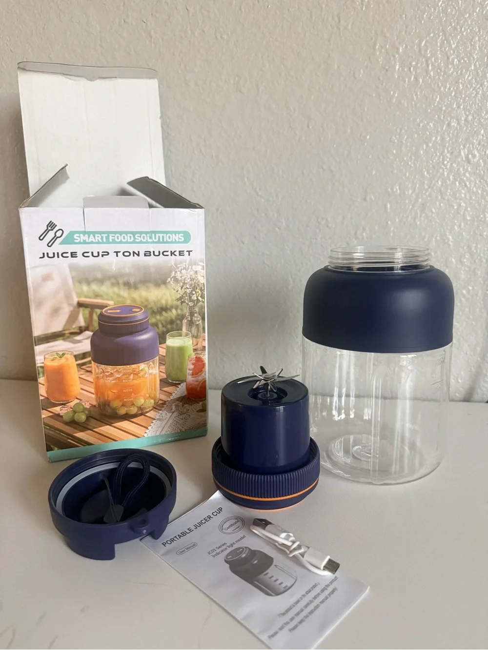 Portable Wireless Juicer Cup 45OZ Rechargeable Cordless Blender